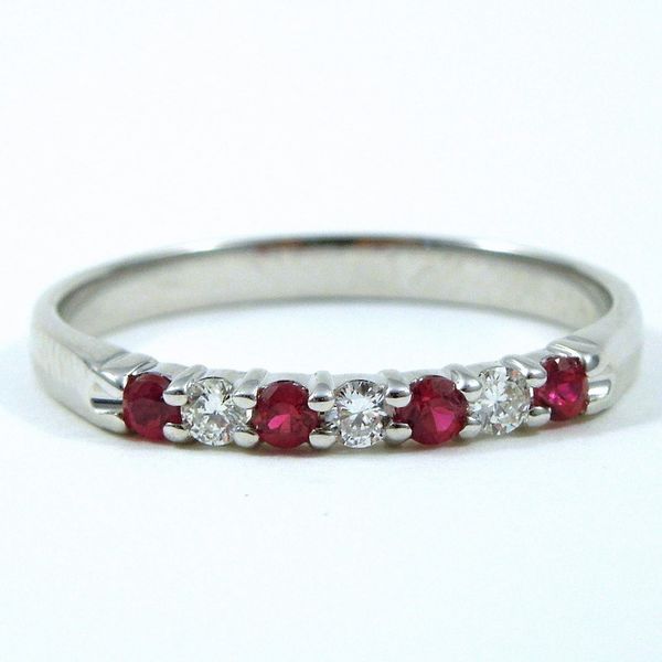 Ruby & Diamond Stackable Wedding Band Joint Venture Jewelry Cary, NC