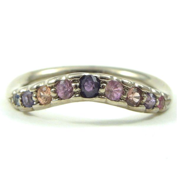 Colored Celon Sapphire Ring with Matching Band Image 3 Joint Venture Jewelry Cary, NC