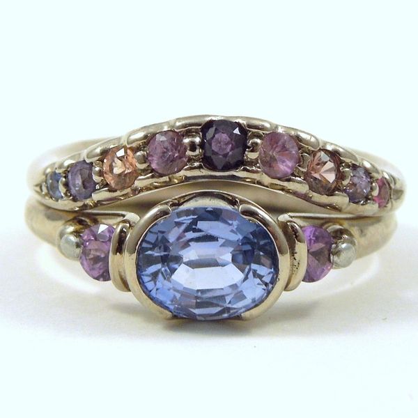 Colored Celon Sapphire Ring with Matching Band Joint Venture Jewelry Cary, NC