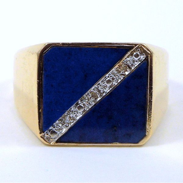 Lapis & Diamond Gents Ring Joint Venture Jewelry Cary, NC