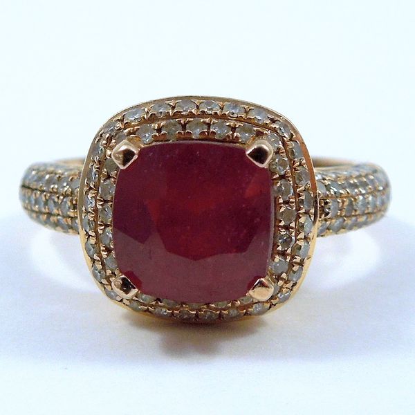 Rose Gold Ruby & Diamond Ring Joint Venture Jewelry Cary, NC