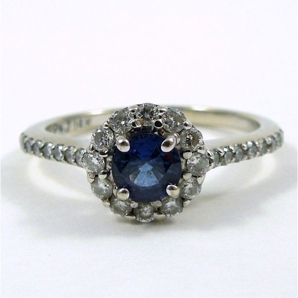 Sapphire & Diamond Halo Ring Joint Venture Jewelry Cary, NC