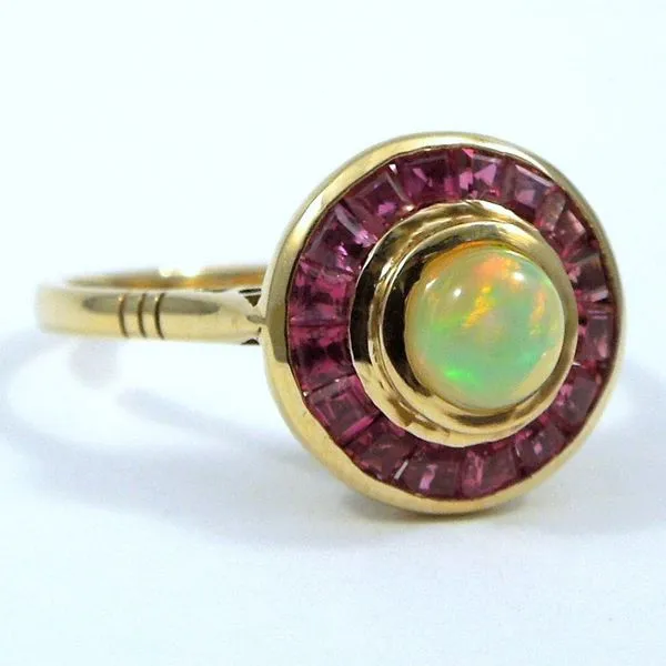 Ethiopian Opal and Ruby Ring Joint Venture Jewelry Cary, NC