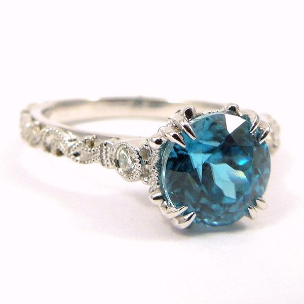 Blue Zircon Ring Image 2 Joint Venture Jewelry Cary, NC