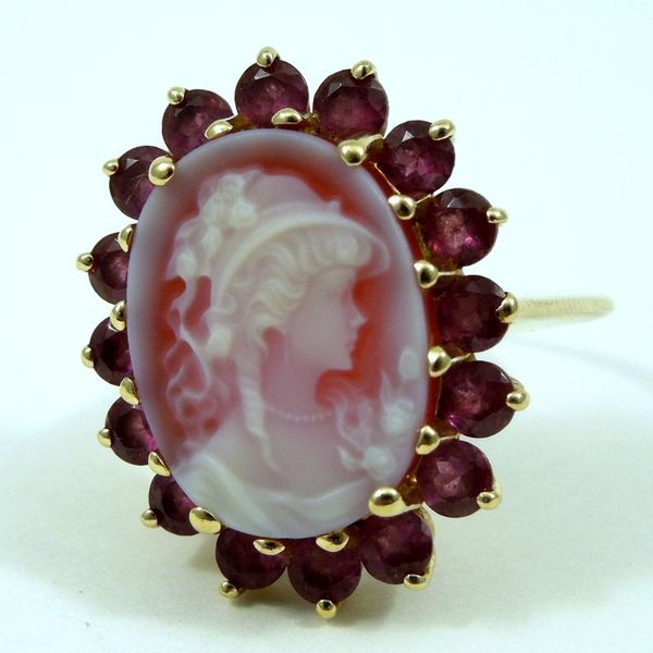 Pink Tourmaline and Cameo Ring Joint Venture Jewelry Cary, NC
