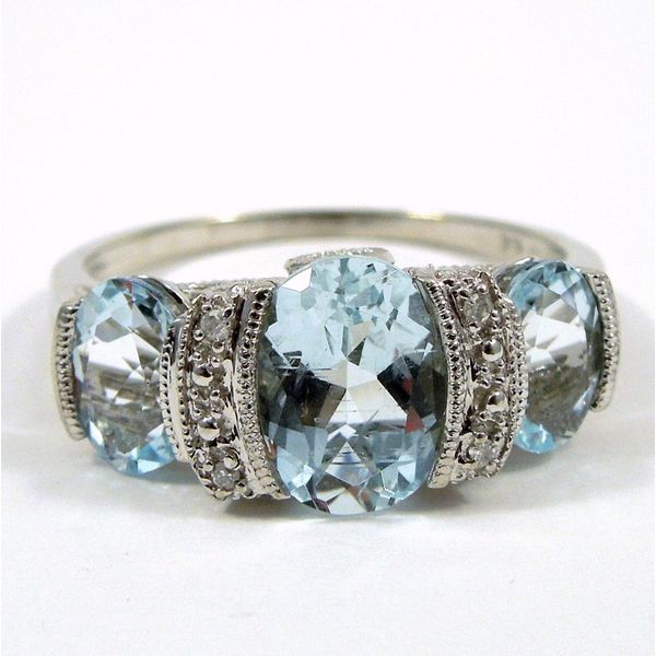 Aqua and Diamond Ring Joint Venture Jewelry Cary, NC