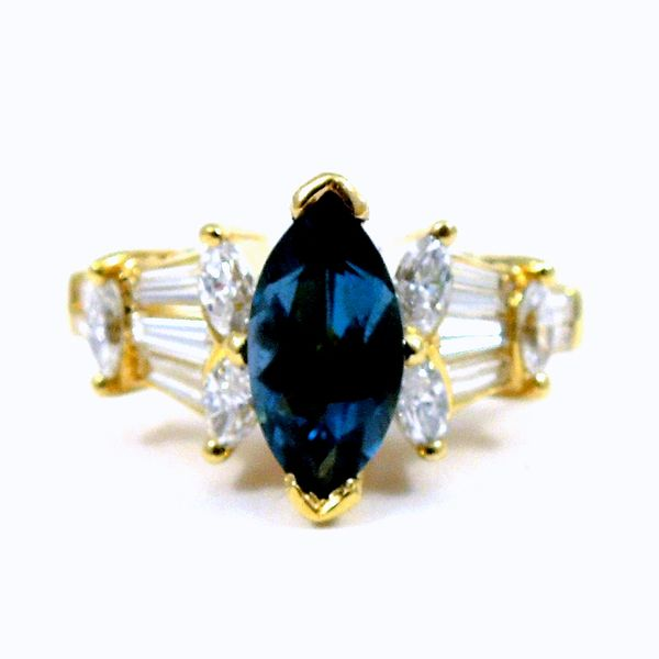 Blue Zircon & Diamond Ring Joint Venture Jewelry Cary, NC