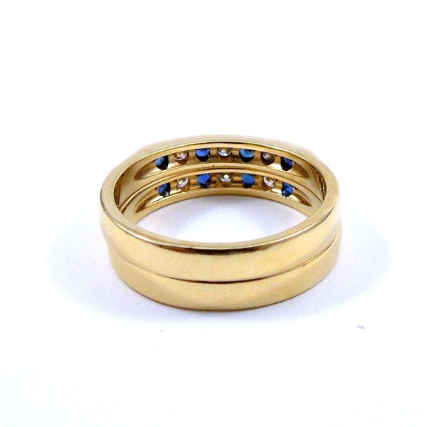 Set of Sapphire and Diamond Wedding Band Image 2 Joint Venture Jewelry Cary, NC