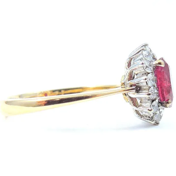 Ruby and Diamond Halo Ring Image 2 Joint Venture Jewelry Cary, NC