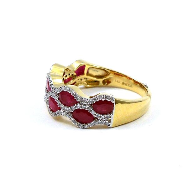 Ruby and Diamond Band Style Ring Image 2 Joint Venture Jewelry Cary, NC