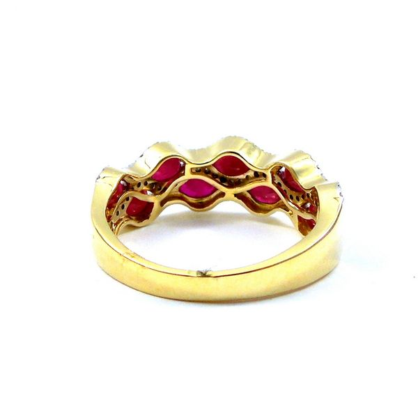 Ruby and Diamond Band Style Ring Image 3 Joint Venture Jewelry Cary, NC