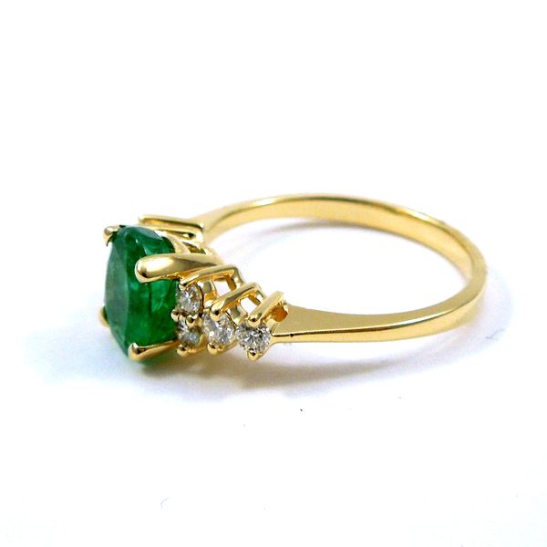 Oval Cut Emerald and Diamond Ring Image 2 Joint Venture Jewelry Cary, NC