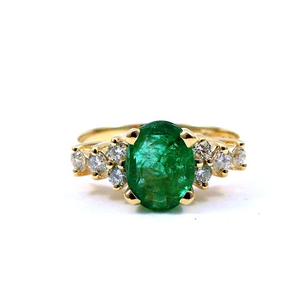 Oval Cut Emerald and Diamond Ring Joint Venture Jewelry Cary, NC