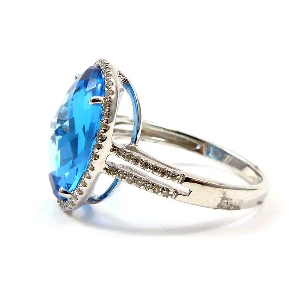 Blue Topaz and Diamond Ring Image 2 Joint Venture Jewelry Cary, NC