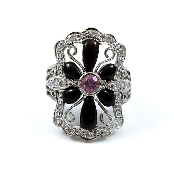 Black Onyx, Pink Tourmaline and Diamond Ring Joint Venture Jewelry Cary, NC
