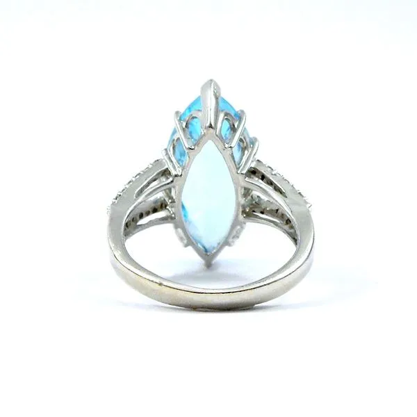 Marquise Cut Blue Topaz and Diamond Ring Image 3 Joint Venture Jewelry Cary, NC