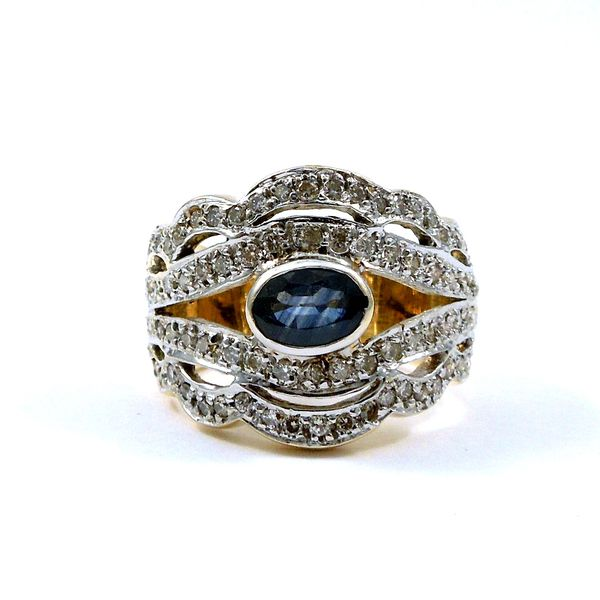 Sapphire and Diamond Band Style Ring Joint Venture Jewelry Cary, NC