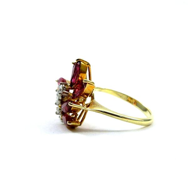 Rhodolite Garnet and Diamond Cluster Ring Image 2 Joint Venture Jewelry Cary, NC