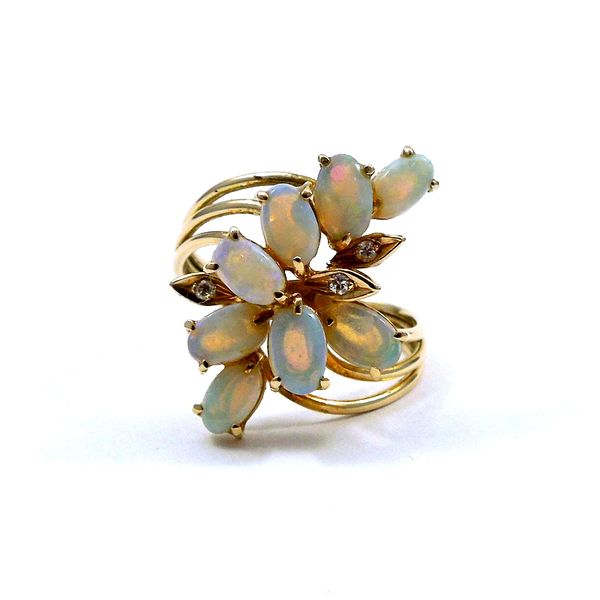 Opal and Diamond Cluster Ring Joint Venture Jewelry Cary, NC