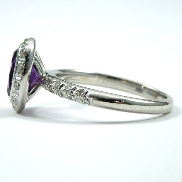 Amethyst and Diamond Halo Ring Image 2 Joint Venture Jewelry Cary, NC
