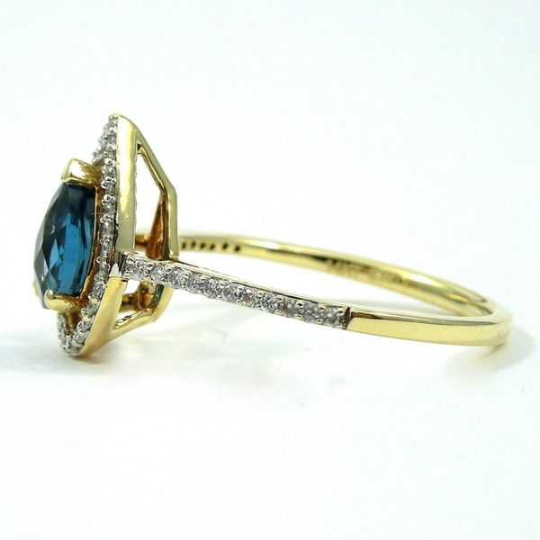 Pear Cut Blue Topaz and Diamond Ring Image 2 Joint Venture Jewelry Cary, NC