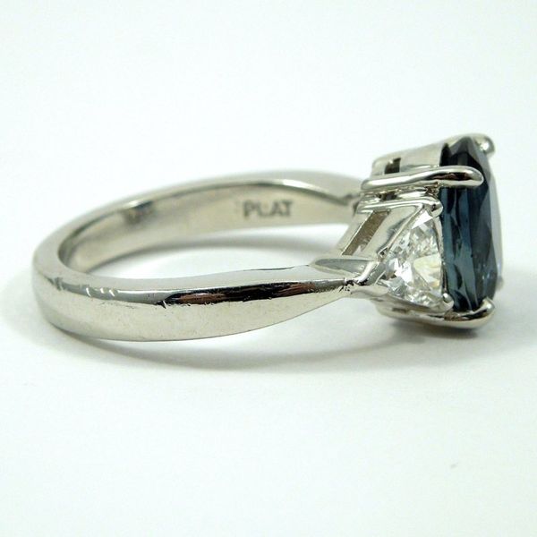 Sapphire and Trillion Cut Diamond Ring Image 2 Joint Venture Jewelry Cary, NC