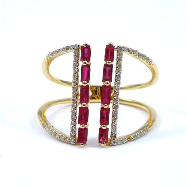 Ruby and Diamond Open Band Ring Joint Venture Jewelry Cary, NC