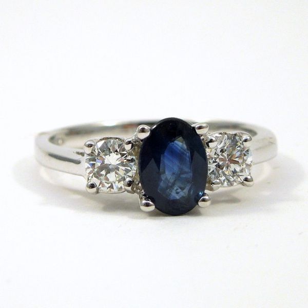 Three Stone Sapphire and Diamond Ring Joint Venture Jewelry Cary, NC