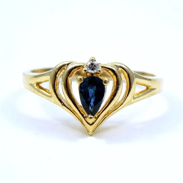 Pear Cut Sapphire and Diamond Ring Joint Venture Jewelry Cary, NC