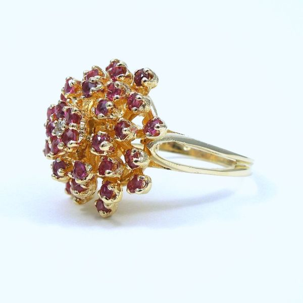 Ruby and Diamond Cluster Ring Image 2 Joint Venture Jewelry Cary, NC
