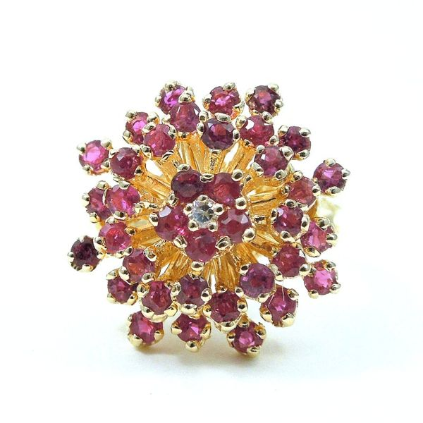 Ruby and Diamond Cluster Ring Joint Venture Jewelry Cary, NC