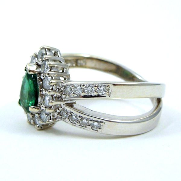 Pear Emerald and Diamond Ring Image 2 Joint Venture Jewelry Cary, NC