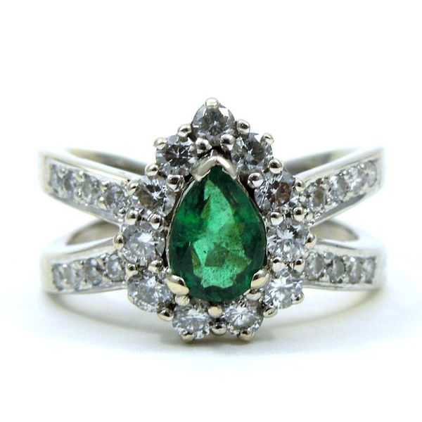 Pear Emerald and Diamond Ring Joint Venture Jewelry Cary, NC