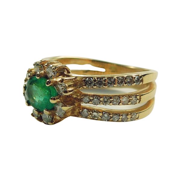 Emerald and Diamond Estate Ring Image 2 Joint Venture Jewelry Cary, NC