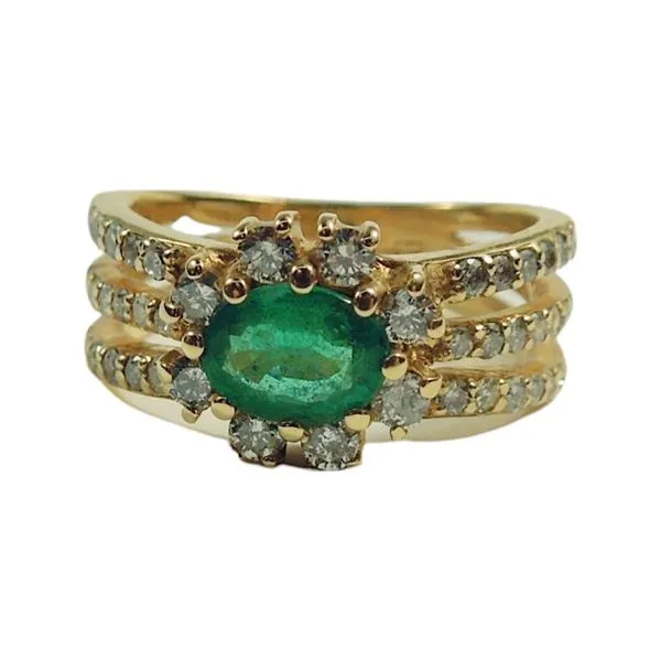 Emerald and Diamond Estate Ring Joint Venture Jewelry Cary, NC