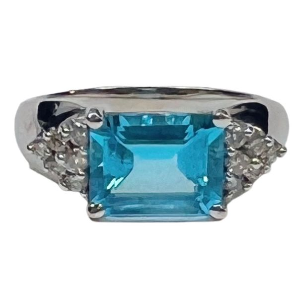 Blue Topaz and Diamond Ring Joint Venture Jewelry Cary, NC