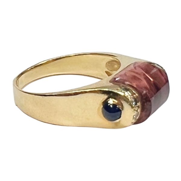 Pink Tourmaline, Diamond and Sapphire Ring Image 2 Joint Venture Jewelry Cary, NC
