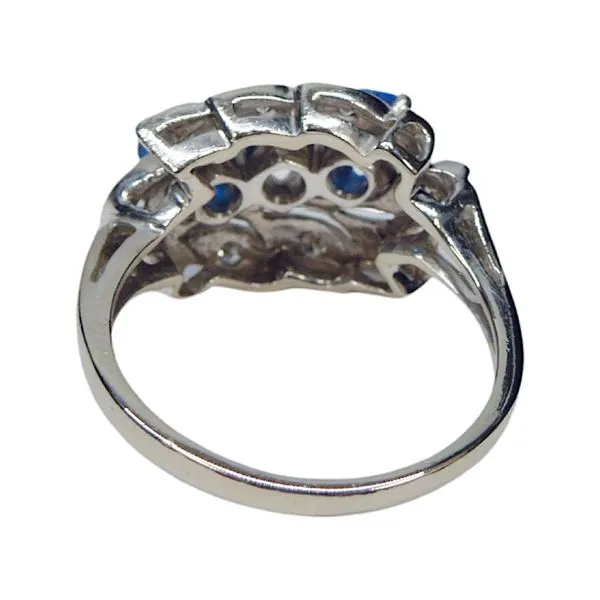 Estate Diamond and Synthetic Sapphire Ring Image 3 Joint Venture Jewelry Cary, NC