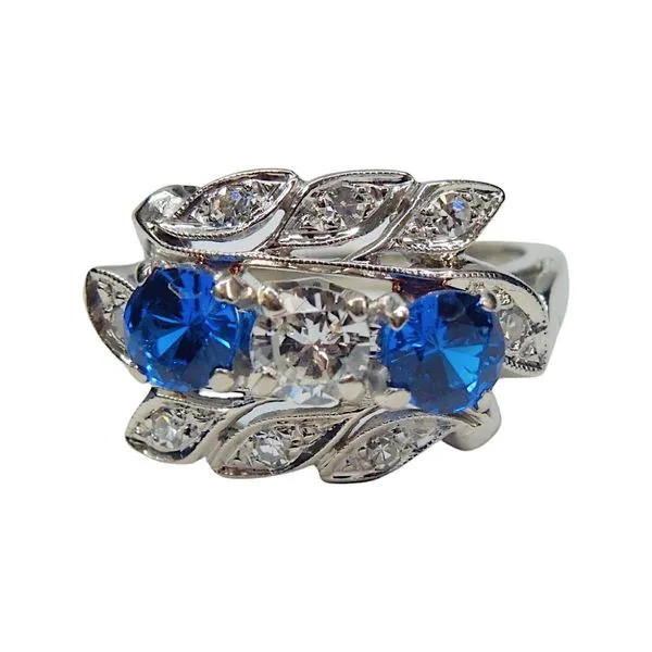 Estate Diamond and Synthetic Sapphire Ring Joint Venture Jewelry Cary, NC
