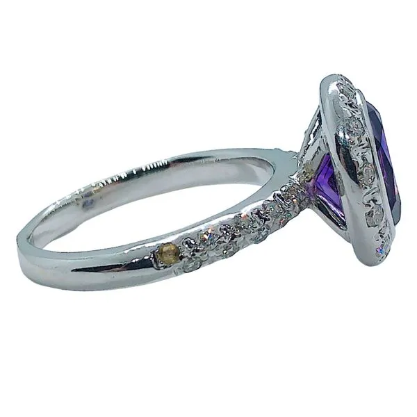 Amethyst & Diamond Halo Ring Image 2 Joint Venture Jewelry Cary, NC