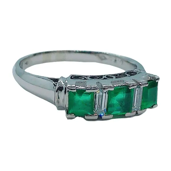 Three Stone Emerald Band Ring Image 2 Joint Venture Jewelry Cary, NC