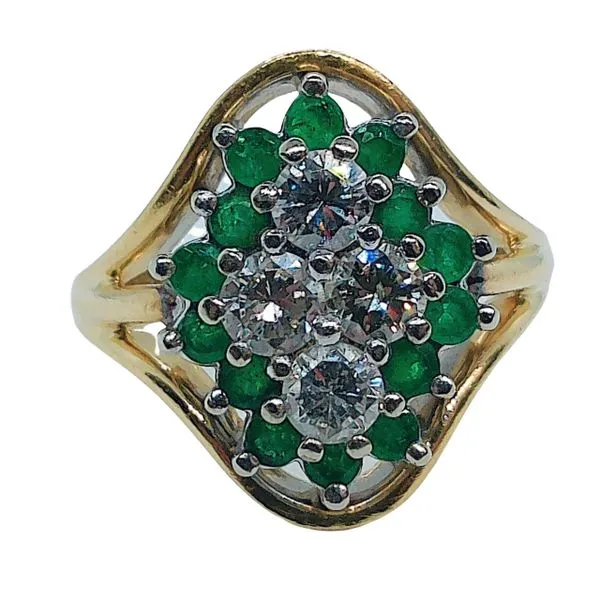 Emerald and Diamond Cluster Ring Joint Venture Jewelry Cary, NC