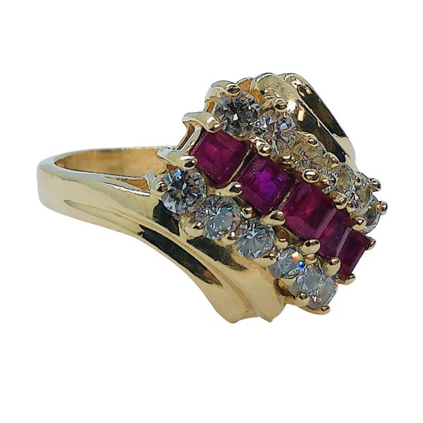 Ruby and Diamond Bypass Ring Image 2 Joint Venture Jewelry Cary, NC