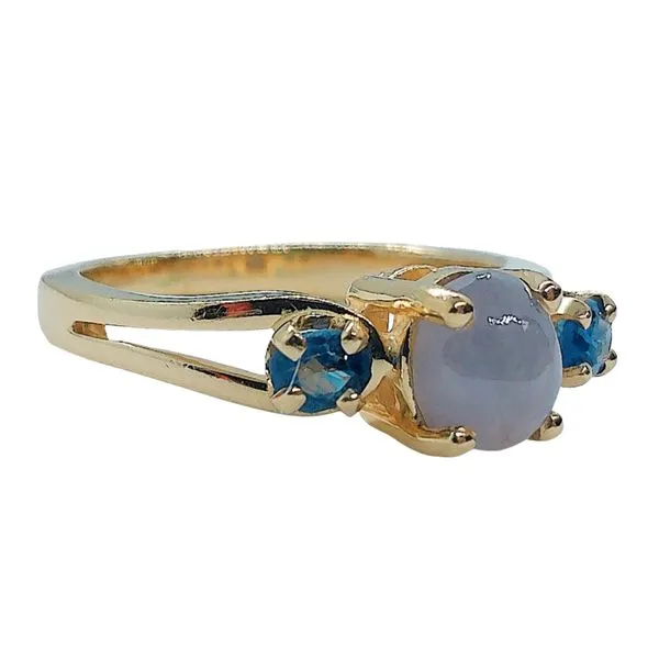 Star Sapphire Three Stone Ring Image 2 Joint Venture Jewelry Cary, NC