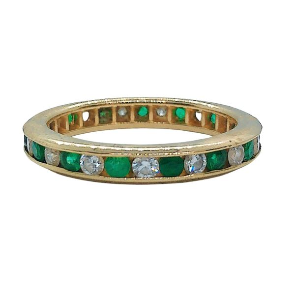 Emerald & Diamond Eternity Band Joint Venture Jewelry Cary, NC