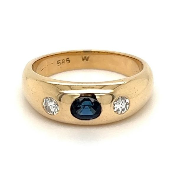 Flush Mount Sapphire and Diamond Dome Ring Joint Venture Jewelry Cary, NC