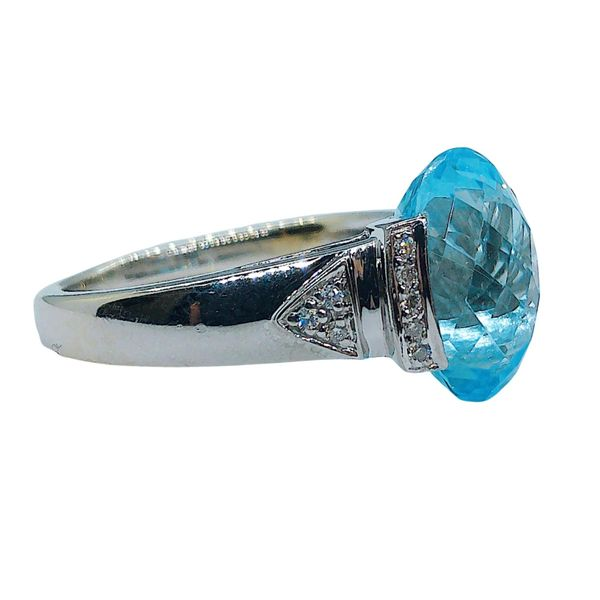 Blue Topaz and Diamond Ring Image 2 Joint Venture Jewelry Cary, NC