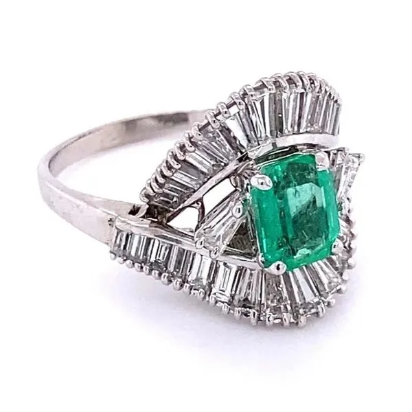 Emearld and Diamond Ballerina Ring Image 2 Joint Venture Jewelry Cary, NC