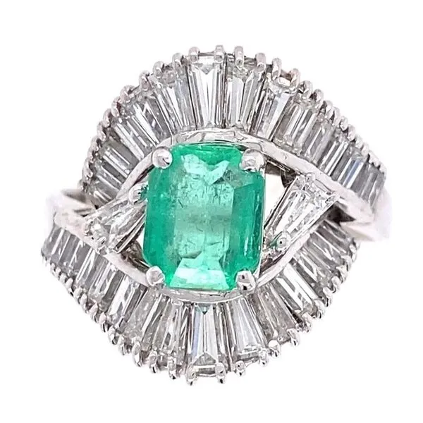 Emearld and Diamond Ballerina Ring Joint Venture Jewelry Cary, NC