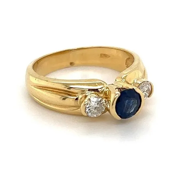 Three Stone Sapphire and Diamond Ring Image 2 Joint Venture Jewelry Cary, NC